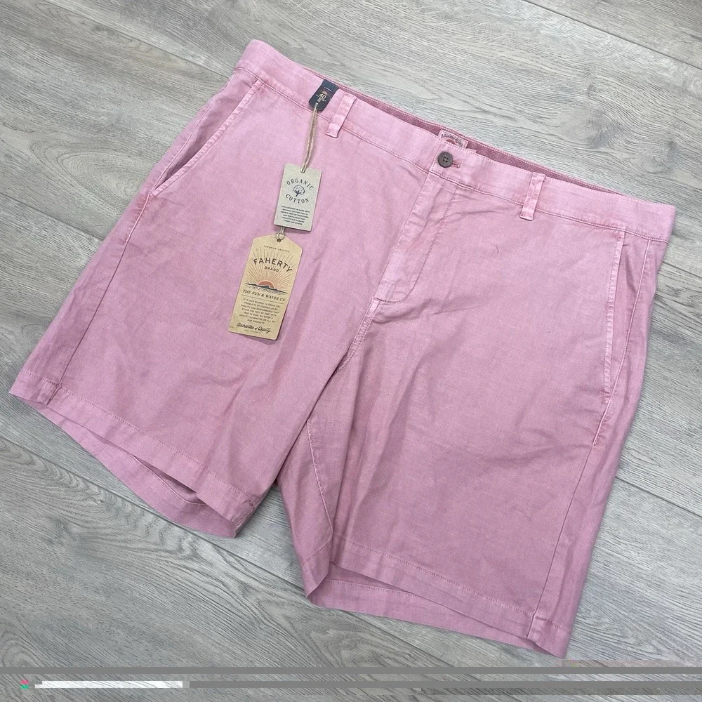 Faherty Classic Chino Short Light Pink Sz 40 Men Stretch Casual Prep